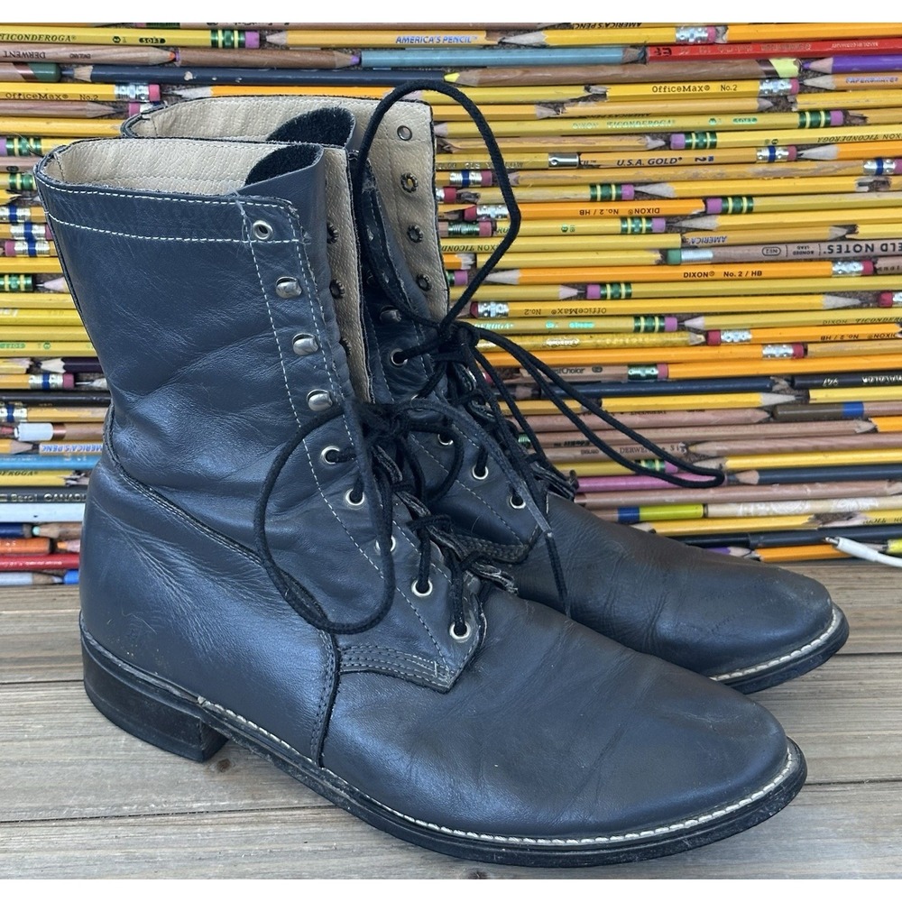 VTG‎ Acme Black Roper Boots Punk Rock Retro Grunge Hipster Men's 9 D